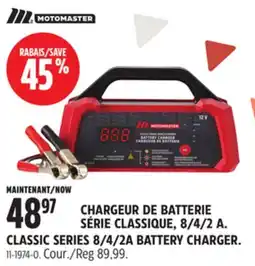 Canadian Tire Motomaster CLASSIC SERIES 8/4/2A BATTERY CHARGER offer
