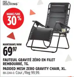Canadian Tire PADDED MESH ZERO GRAVITY CHAIR, XL offer
