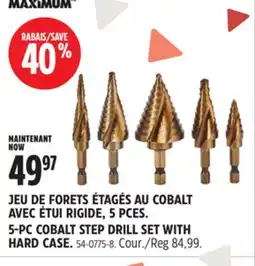 Canadian Tire MAXIMUM 5-PC COBALT STEP DRILL SET WITH HARD CASE offer