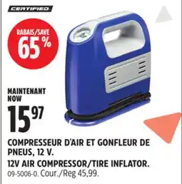 Canadian Tire CERTIFIED 12V AIR COMPRESSOR/TIRE INFLATOR offer