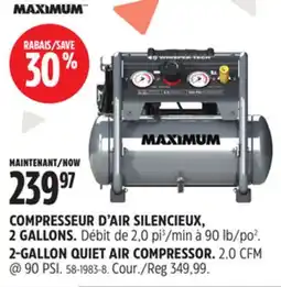 Canadian Tire 2-GALLON QUIET AIR COMPRESSOR offer