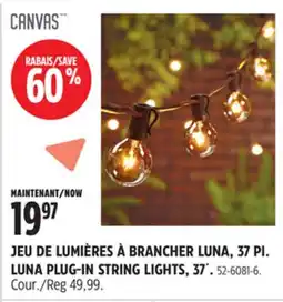 Canadian Tire LUNA PLUG-IN STRING LIGHTS, 37´ offer