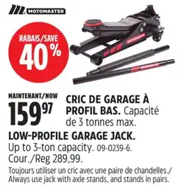 Canadian Tire LOW-PROFILE GARAGE JACK offer
