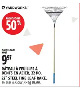 Canadian Tire 22˝ STEEL TINE LEAF RAKE offer