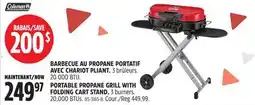 Canadian Tire PORTABLE PROPANE GRILL WITH FOLDING CART STAND offer