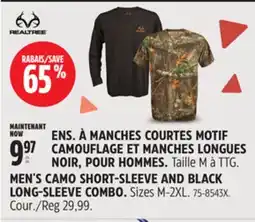 Canadian Tire REALTREE MEN'S CAMO SHORT-SLEEVE AND BLACK LONG-SLEEVE COMBO offer