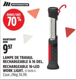 Canadian Tire MOTOMASTER RECHARGEABLE 16-LED WORK LIGHT offer