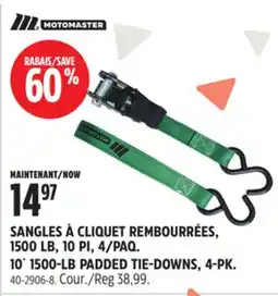 Canadian Tire MOTOMASTER 10´ 1500-LB PADDED TIE-DOWNS offer