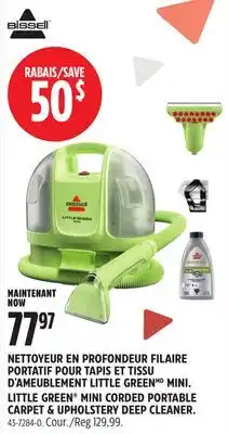Canadian Tire BISSELL LITTLE GREEN MINI CORDED PORTABLE CARPET & UPHOLSTERY DEEP CLEANER offer