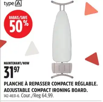 Canadian Tire ADJUSTABLE COMPACT IRONING BOARD offer