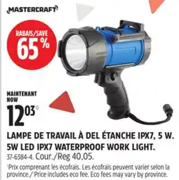 Canadian Tire MASTERCRAFT 5W LED IPX7 WATERPROOF WORK LIGHT offer