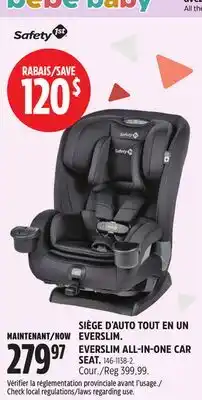 Canadian Tire EVERSLIM ALL-IN-ONE CAR SEAT offer
