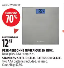Canadian Tire ACCU WEIGHT STAINLESS-STEEL DIGITAL BATHROOM SCALE offer