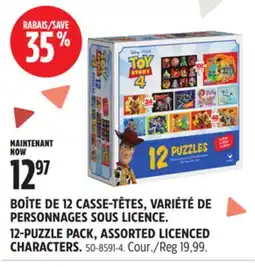 Canadian Tire 12-PUZZLE PACK, ASSORTED LICENCED CHARACTERS offer