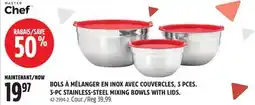 Canadian Tire MASTER CHEF 3-PC STAINLESS-STEEL MIXING BOWLS WITH LIDS offer