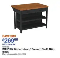 Patrick Morin Kitchen Island, 1 Drawer, 1 Shelf, 48 in., Black offer