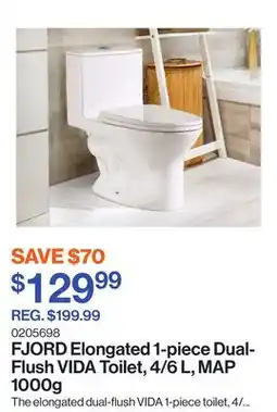 Patrick Morin Elongated 1-piece Dual-Flush VIDA Toilet, 4/6 L, MAP offer