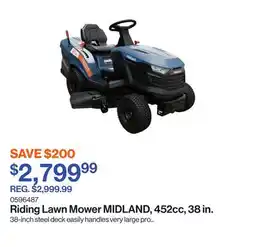 Patrick Morin Riding Lawn Mower MIDLAND, 452cc, 38 in offer