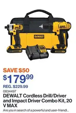 Patrick Morin Cordless Drill/Driver and Impact Driver Combo Kit, 20 V MAX offer