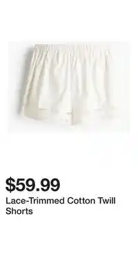 H&M Lace-Trimmed Cotton Twill Shorts offer