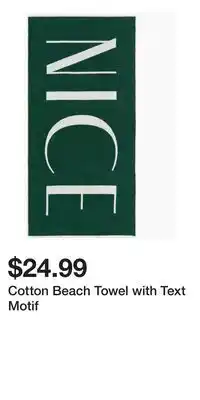 H&M Cotton Beach Towel with Text Motif offer