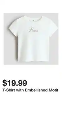 H&M T-Shirt with Embellished Motif offer