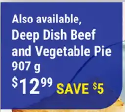 M & M Food Market Deep Dish Beef and Vegetable Pie offer