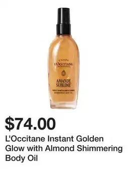 Sephora L'Occitane Instant Golden Glow with Almond Shimmering Body Oil offer
