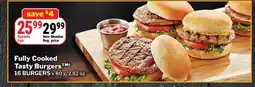 M & M Food Market Fully Cooked Tasty Burgers † offer