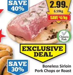 Starsky Boneless Sirloin Pork Chops or Roast offer