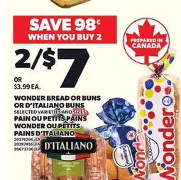 Independent City Market WONDER BREAD OR BUNS OR D'ITALIANO BUNS offer