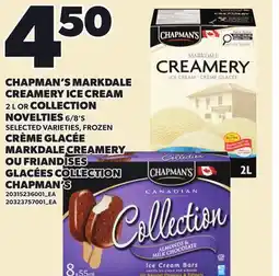 Independent City Market CHAPMAN'S MARKDALE CREAMERY ICE CREAM, 2 L OR COLLECTION NOVELTIES, 6/8'S offer