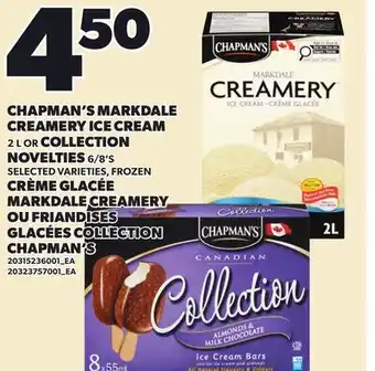 Independent City Market CHAPMAN'S MARKDALE CREAMERY ICE CREAM, 2 L OR COLLECTION NOVELTIES, 6/8'S offer