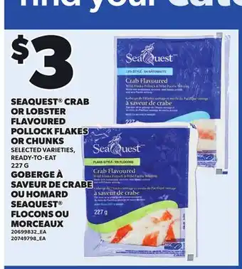 Independent City Market SEAQUEST CRAB OR LOBSTER FLAVOURED POLLOCK FLAKES OR CHUNKS offer