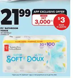 Independent City Market PC BATHROOM TISSUE, 30 = 100 ROLLS offer