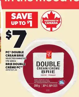 Independent City Market PC DOUBLE CREAM BRIE, 170-200 G BRIE DOUBLE CREME PCMD offer