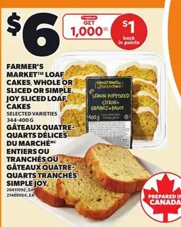 Independent City Market FARMER'S MARKET LOAF CAKES, WHOLE OR SLICED OR SIMPLE JOY SLICED LOAF CAKES offer