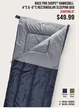 Cabela's BASS PRO SHOPS HAWKSBILL 4°C &-6°C RECTANGULAR SLEEPING BAG offer
