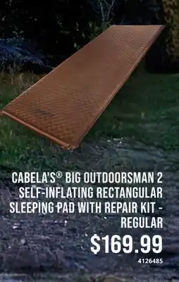 Cabela's CABELA'S BIG OUTDOORSMAN 2 SELF-INFLATING RECTANGULAR SLEEPING PAD WITH REPAIR KIT- REGULAR offer