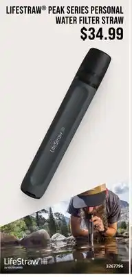 Cabela's LIFESTRAW PEAK SERIES PERSONAL WATER FILTER STRAW offer