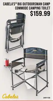 Cabela's CABELA'S BIG OUTDOORSMAN CAMP COMMODE CAMPING TOILET offer