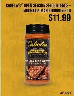 Cabela's CABELA'S OPEN SEASON SPICE BLENDS-MOUNTAIN MAN BOURBON RUB offer