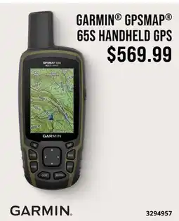 Cabela's GARMIN GPSMAP 65S HANDHELD GPS offer