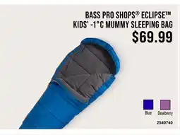 Cabela's BASS PRO SHOPS ECLIPSE KIDS'-1°C MUMMY SLEEPING BAG offer