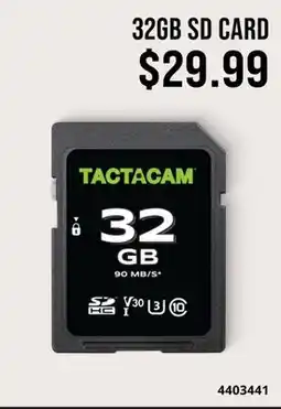 Cabela's TACTACAM 32GB SD CARD offer