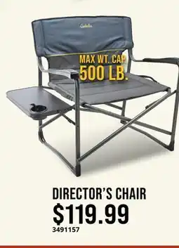 Cabela's Cabelas MAX WT. CAP 500 LB. DIRECTOR'S CHAIR offer