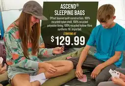 Cabela's ASCEND SLEEPING BAGS offer