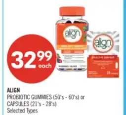 Shoppers Drug Mart ALIGN PROBIOTIC GUMMIES (50's - 60's) or CAPSULES 215-28S offer