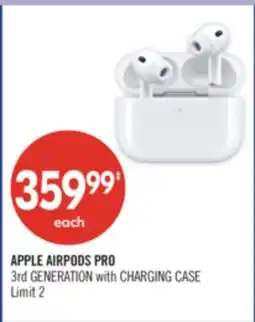 Shoppers Drug Mart APPLE AIRPODS PRO 3rd GENERATION with CHARGING CASE offer