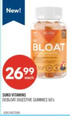 Shoppers Drug Mart SUKU VITAMINS DEBLOAT DIGESTIVE GUMMIES 60's offer